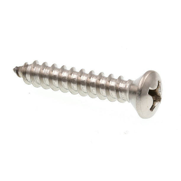 25-Pack Oval-Head Phillips Stainless Sheet Metal Screws 6 x 1 in